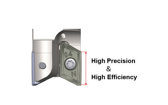 High precision and High efficient shoulde milling is possible.