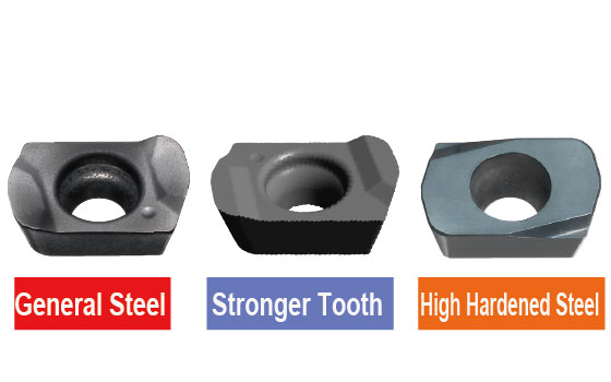 High-feed inserts for various work materials