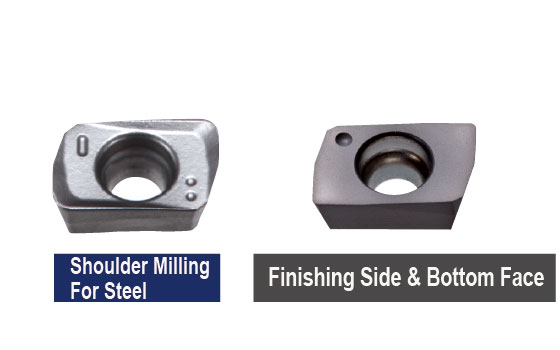 Inserts for shoulder milling, high hardened materials, and finishing