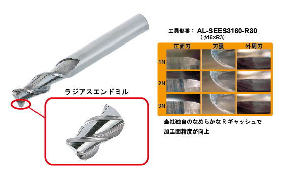 ダイジェット工業の「アルミ用エンドミル」の特徴