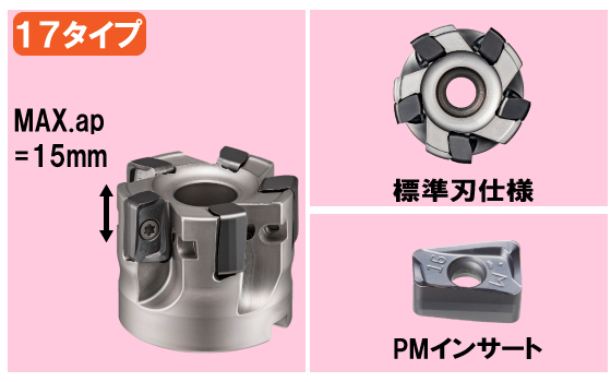 荒～中仕上げ工程を高能率化する高切込み・高精度な17タイプ